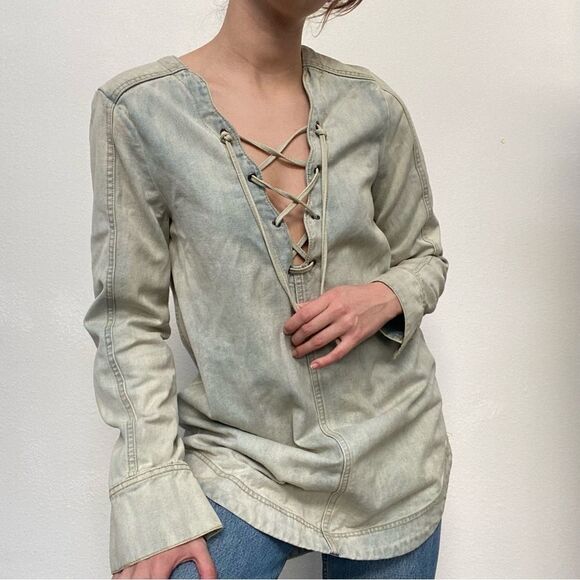 Free People Denim Tunic Top - Picture 1 of 5